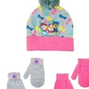 Paw Patrol Toddler Girls Hat and Mittens Set Beanie